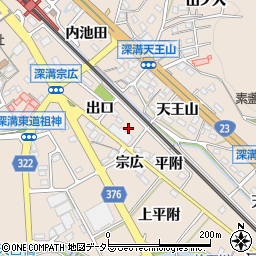愛知県額田郡幸田町深溝出口周辺の地図
