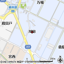 愛知県西尾市吉良町寺嶋川田周辺の地図