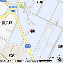 愛知県西尾市吉良町寺嶋（川田）周辺の地図
