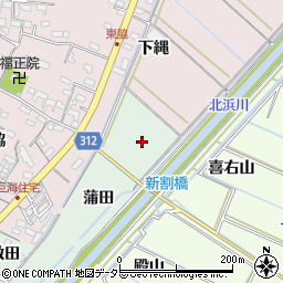 愛知県西尾市刈宿町新割周辺の地図