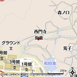 愛知県蒲郡市西迫町（馬乗）周辺の地図