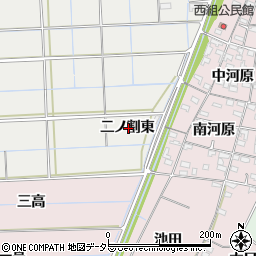 愛知県西尾市中根町二ノ割東周辺の地図