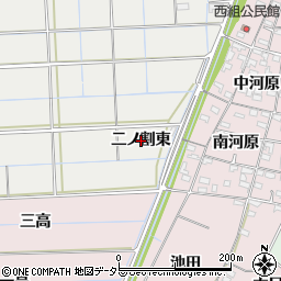 愛知県西尾市中根町（二ノ割東）周辺の地図