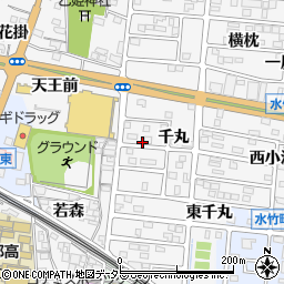 愛知県蒲郡市水竹町（千丸）周辺の地図