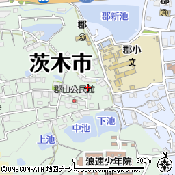 大阪府茨木市郡山2丁目1周辺の地図