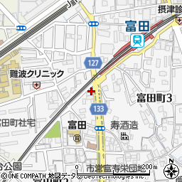 ｇｈａｉｒ’阪急富田店周辺の地図