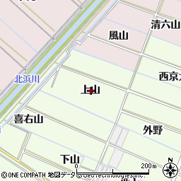 愛知県西尾市行用町上山周辺の地図