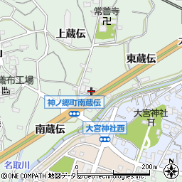 愛知県蒲郡市神ノ郷町東蔵伝周辺の地図