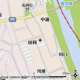 愛知県豊川市向河原町田利周辺の地図