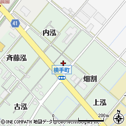 愛知県西尾市横手町銭亀周辺の地図