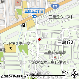 茨木三島丘郵便局周辺の地図