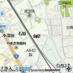 愛知県豊川市久保町（金堂）周辺の地図