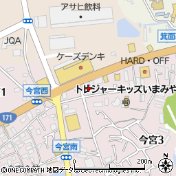 阪急百貨店箕面配達所周辺の地図