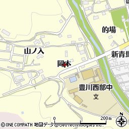 愛知県豊川市国府町岡本周辺の地図
