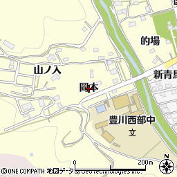 愛知県豊川市国府町（岡本）周辺の地図