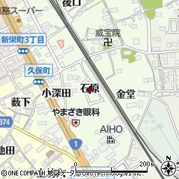 愛知県豊川市久保町石原周辺の地図