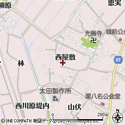 愛知県豊橋市賀茂町西屋敷周辺の地図