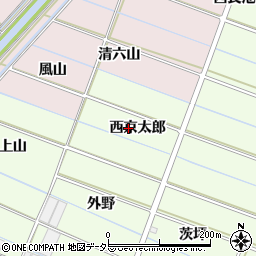 愛知県西尾市行用町西京太郎周辺の地図