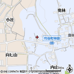 愛知県蒲郡市竹谷町（政久）周辺の地図