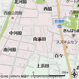 愛知県西尾市巨海町南浜田周辺の地図