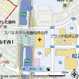 ケーズデンキ松井山手店周辺の地図