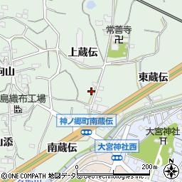 愛知県蒲郡市神ノ郷町上蔵伝周辺の地図