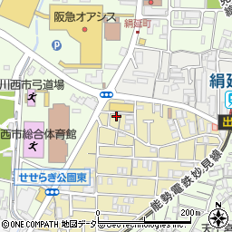 兵庫県川西市美園町11周辺の地図