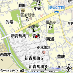 愛知県豊川市国府町青馬周辺の地図