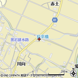 愛知県豊橋市石巻萩平町赤土周辺の地図