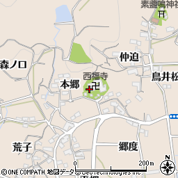 愛知県蒲郡市西迫町周辺の地図