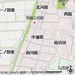 愛知県西尾市巨海町中河原周辺の地図
