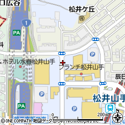 京都府京田辺市山手中央周辺の地図