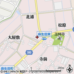 愛知県豊川市麻生田町北浦3周辺の地図