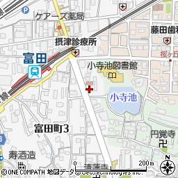 ファミリーマート富田駅南店周辺の地図