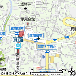ローソン阪急箕面駅前店周辺の地図