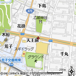 愛知県蒲郡市水竹町（天王前）周辺の地図