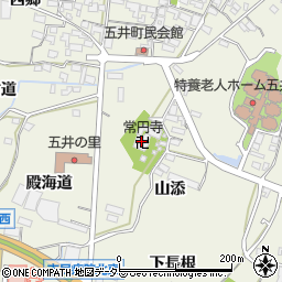 愛知県蒲郡市五井町堂前周辺の地図