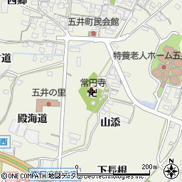 愛知県蒲郡市五井町（堂前）周辺の地図