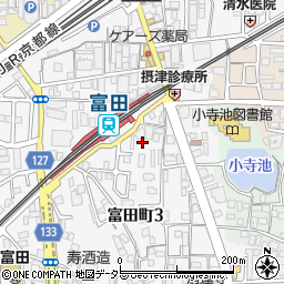 阪急駅前モータープール周辺の地図