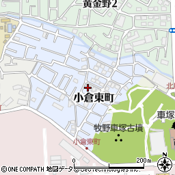 大阪府枚方市小倉東町周辺の地図