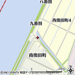愛知県西尾市西奥田町九番割周辺の地図