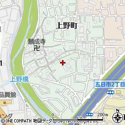 大阪府茨木市上野町周辺の地図