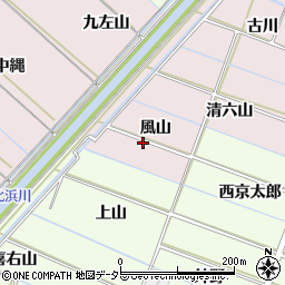 愛知県西尾市針曽根町（風山）周辺の地図