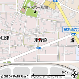 愛知県豊川市本野町（東野添）周辺の地図