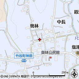 愛知県蒲郡市竹谷町奥林周辺の地図