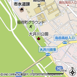 大井川公園トイレ周辺の地図