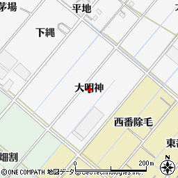 愛知県西尾市鎌谷町大明神周辺の地図