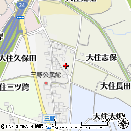 京都府京田辺市大住三野30周辺の地図
