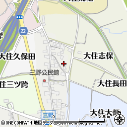 京都府京田辺市大住三野30周辺の地図