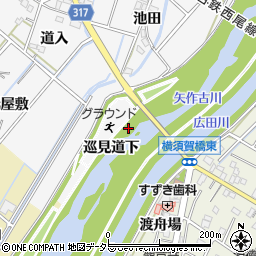 愛知県西尾市鎌谷町巡見道下周辺の地図